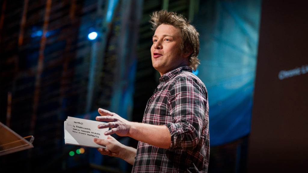 jamie Oliver's ted talk: great example of a speech outline for last minute presentations