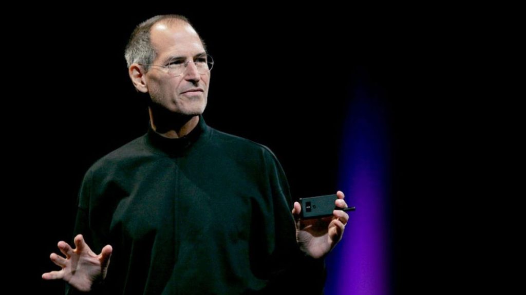 Steve Jobs addressing MacWorld when he about to introduce the first ever iPhone in 2007. 