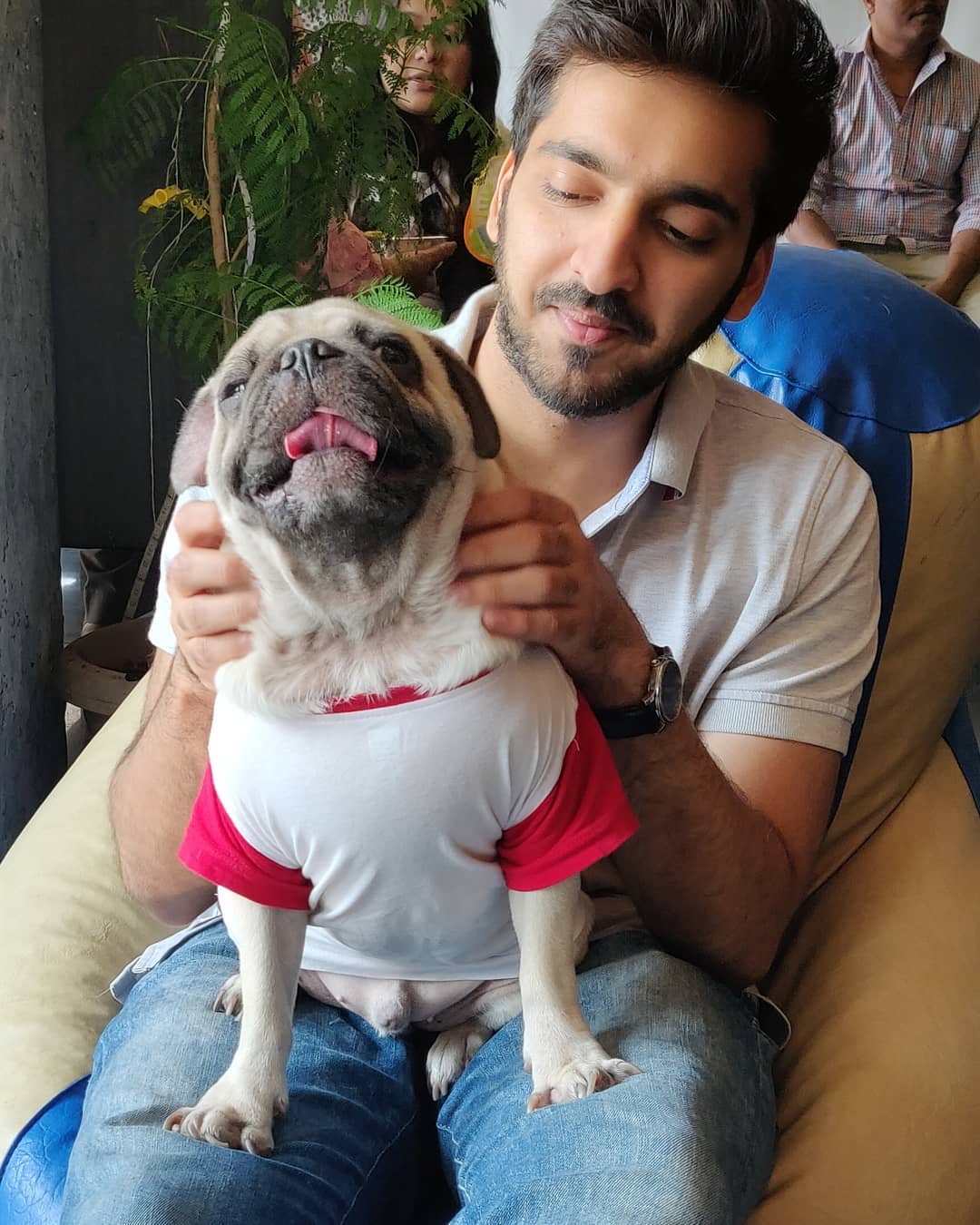 hrideep with pug
