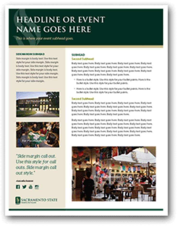 Template for information presentation handout
