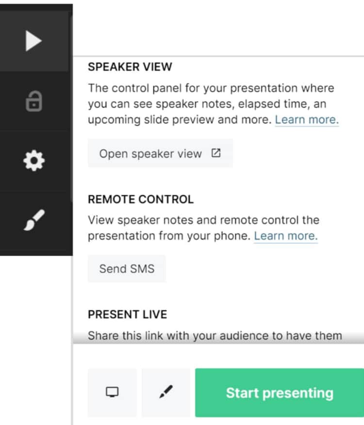 how to present remotely through google slides