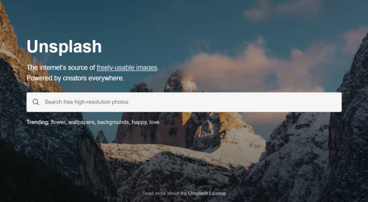 unsplash website
